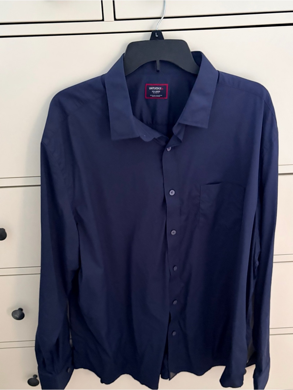 UNTUCKit Navy Long Sleeve Dress Shirt